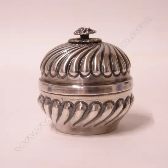 A c.1900 silver lidded canister
