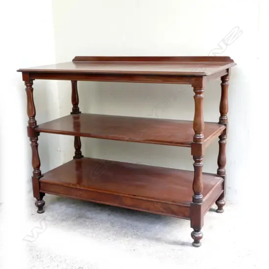 A Victorian mahogany three-stage dumb waiter