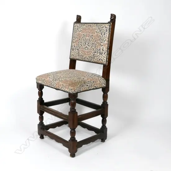 A 17thC English walnut side chair