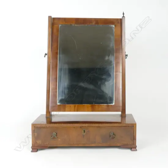 A small late Georgian box-based toilet mirror