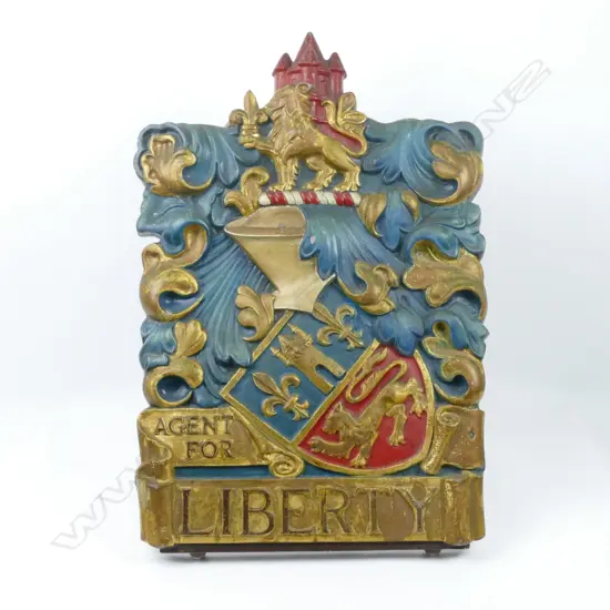 A cast aluminium Liberty's of London shop sign