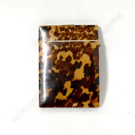 A Victorian tortoiseshell card case