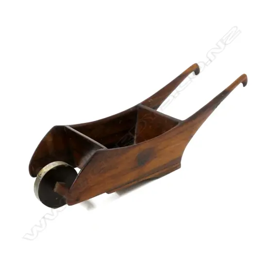 A rare souvenir from Pitcairn Island of a wooden wheelbarrow