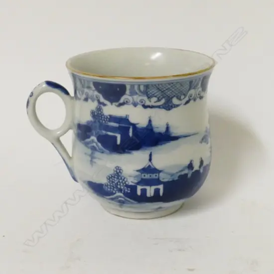 A Chinese blue and white mug