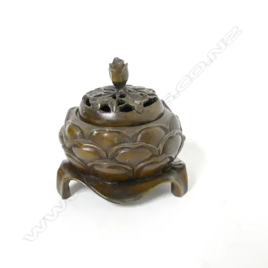 A small bronze censer