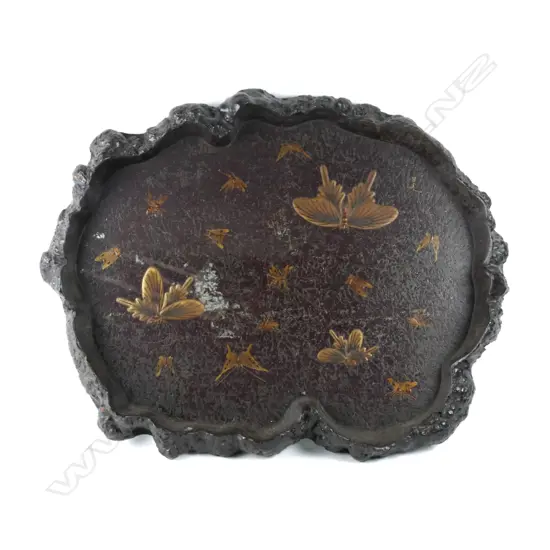 A decorative Japanese lacquer tray
