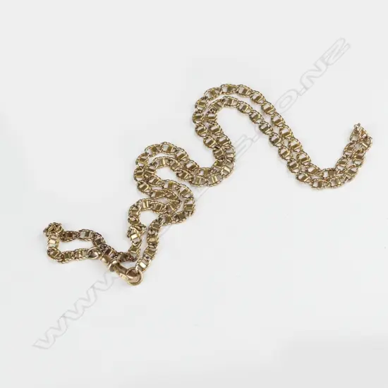A c.1900 9ct. yellow gold link neck chain