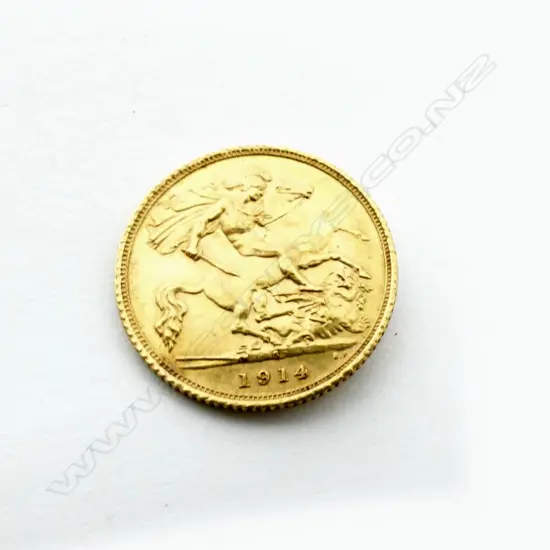 A 1914 gold half sovereign