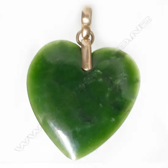 An impressive colonial pounamu heart pendant