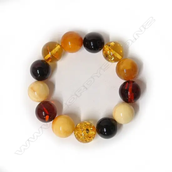 A various amber bead bracelet