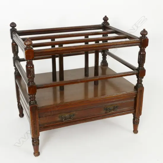 A Victorian mahogany music canterbury