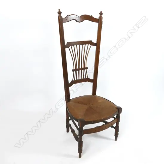 A vintage oak hall chair
