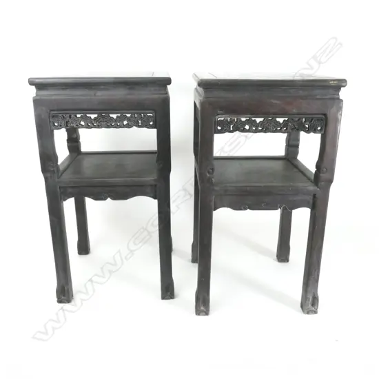 A pair of Chinese blackwood tables