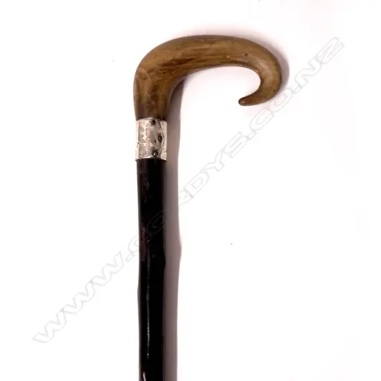 An ebonised walking stick