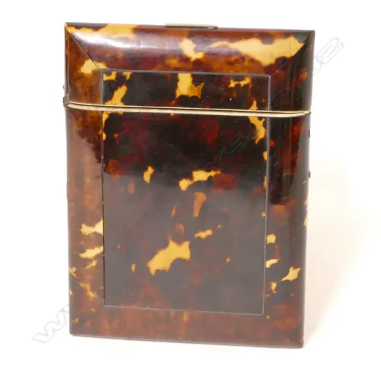 A 19thC tortoiseshell visiting card case