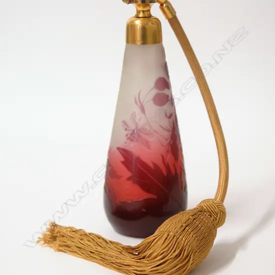 A good Gallé c.1900 cameo glass atomizer scent bottle
