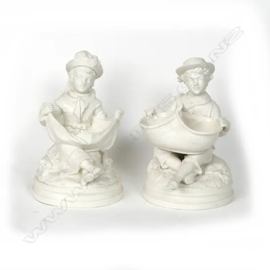 A pair of Victorian Parian figures