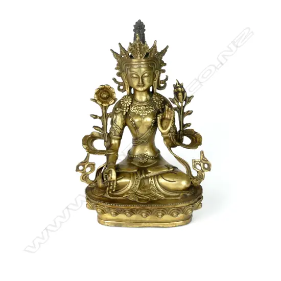 A Sino-Tibetan gilt bronze bodhisattva