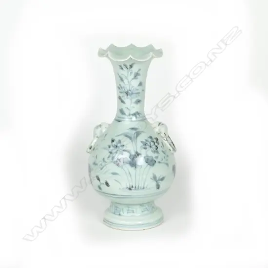 A Chinese pale greenish blue baluster vase