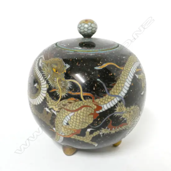 An early cloisonné spherical jar and cover