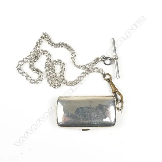 A silver double sovereign case