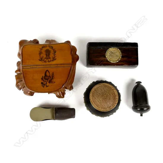 A collection of snuff boxes