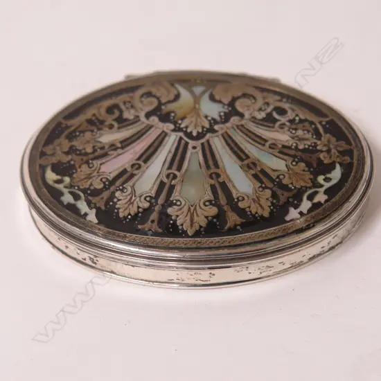 An early 19thC silver and pique oval snuff box