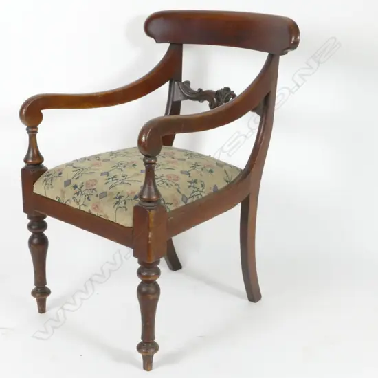 A Regency mahogany framed armchair