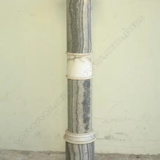 A late Victorian grey and pale alabaster torchiere