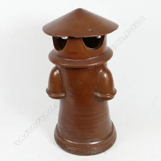 A salt glazed chimney pot attributed to the Amalgamated Brick Co.