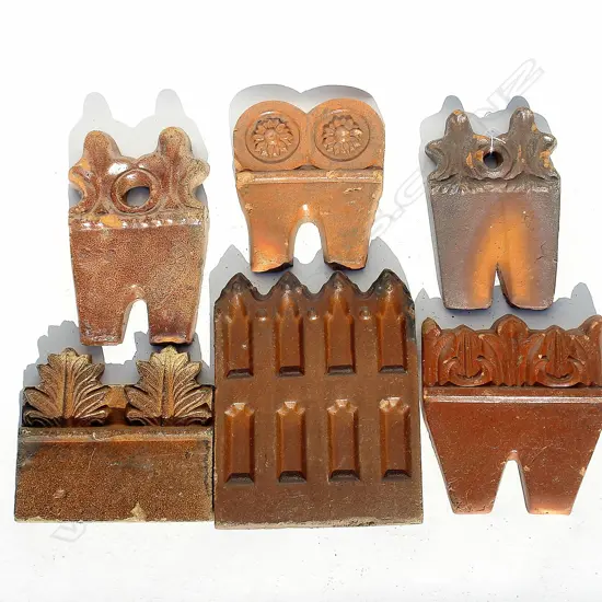 13 various salt glazed edging tiles