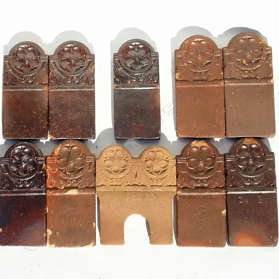 13 G. BOYD 1/2 SIZED EDGING TILES & 1 OTHER