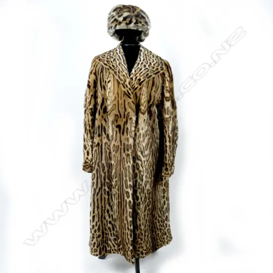 A full length ocelot coat