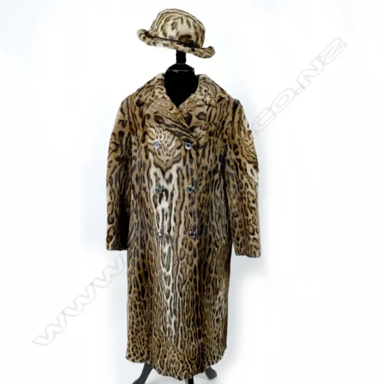 A full length ocelot fur coat