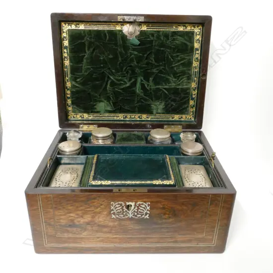 A Victorian rosewood vanity box