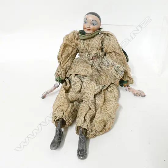A French antique jointed Pierrot doll