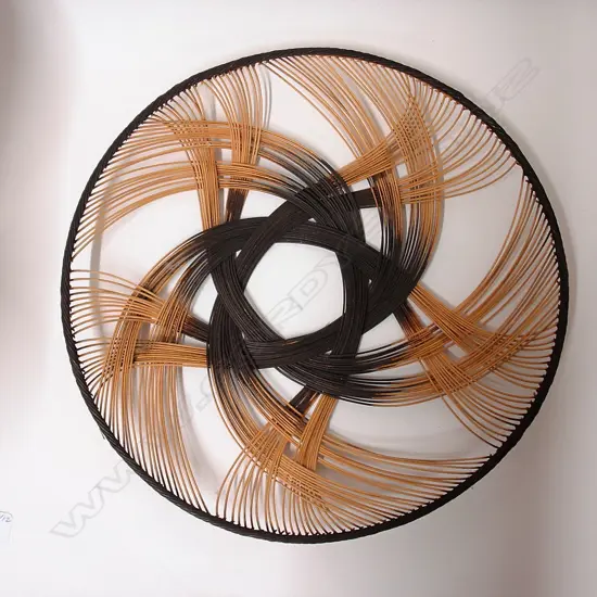 Ruth Castle large 'Sunflower' pattern decorative woven rattan core dish