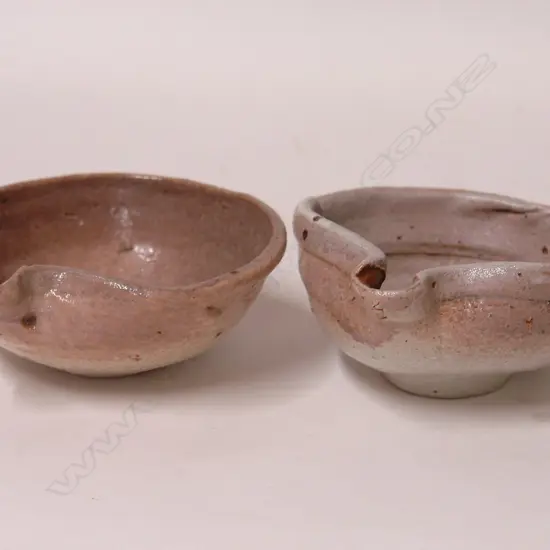 Two Len Castle lipped small pouring bowls