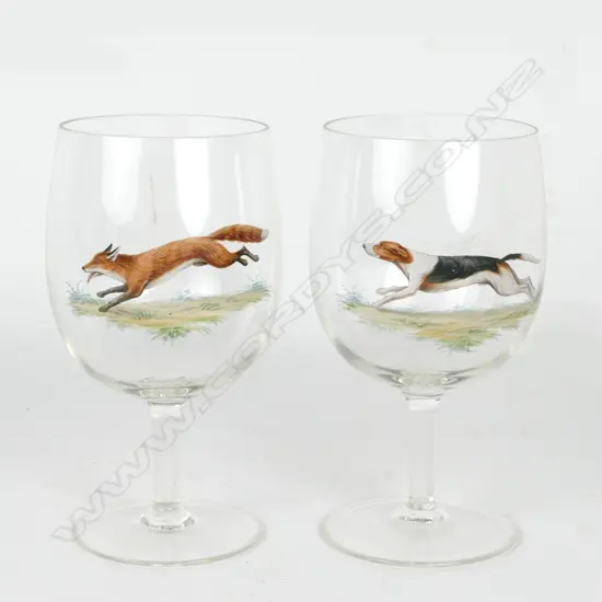 Six large wine glasses