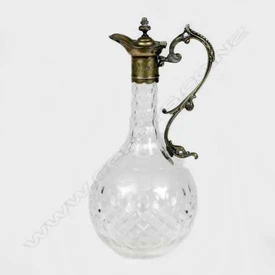 A late Victorian cut crystal wine jug