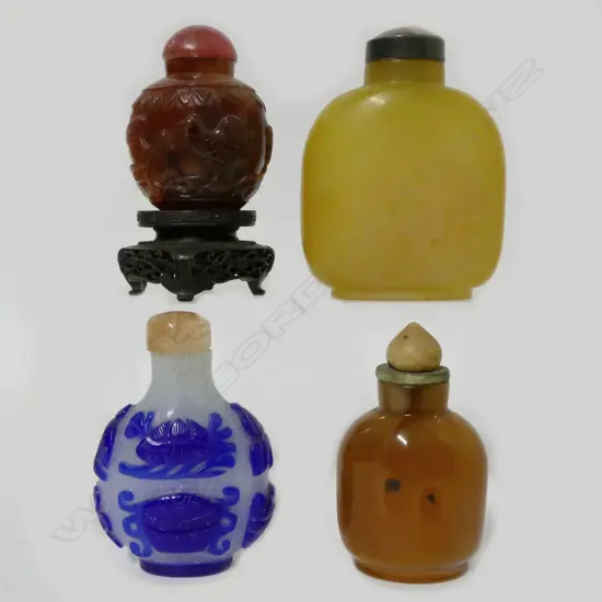 Four old Chinese snuff bottles