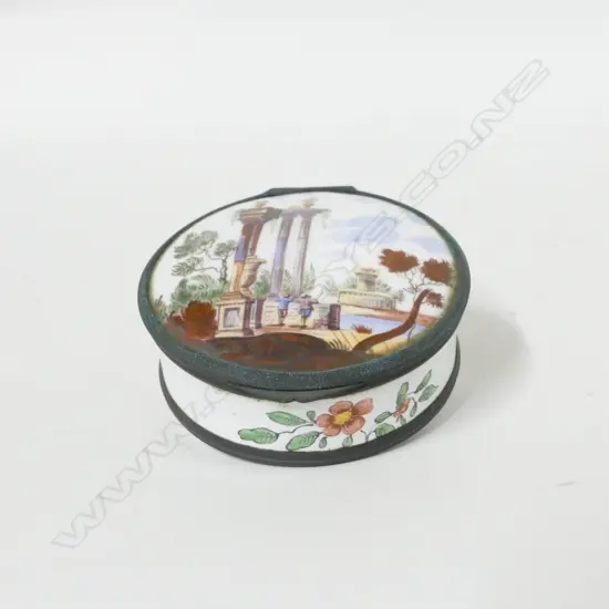 An old enamel snuff box