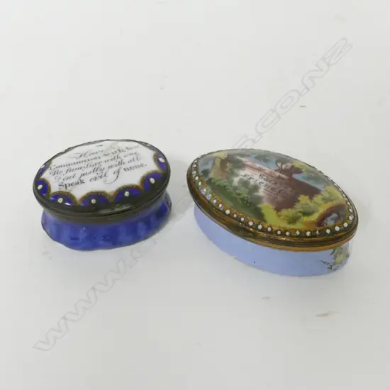 Two old enamelled snuff boxes