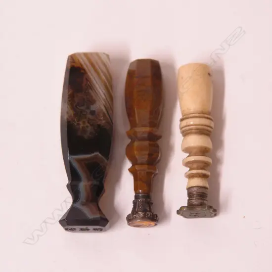 Three small 19thC personal wax seals