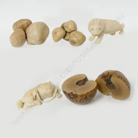 Two carved ivory animals