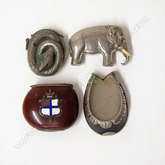 Four vintage novelty vesta cases