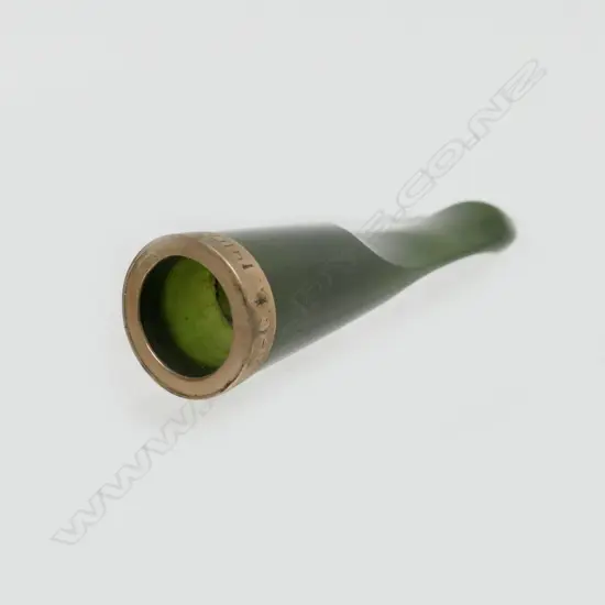 A colonial 9ct rose gold and pounamu cigar holder