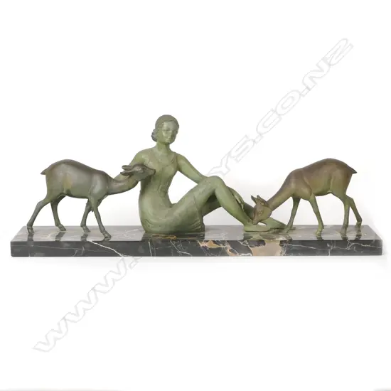 An Art Deco bronze figure group