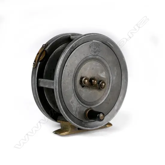 An early N.Z. 'Wilhous' 3½" wide drum fly reel