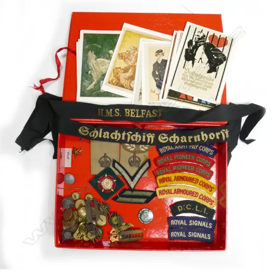 Two WWII cap tallies from opposing vessels engaged in the Battle of the North Cape